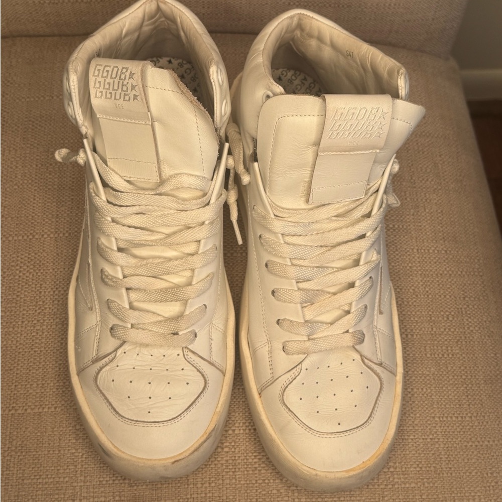 Golden Goose Cream High-Top Sneakers